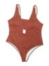 Unbranded Solid Brown One Piece Swimsuit Size 4X - photo 1