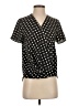 Ann Taylor 100% Polyester Polka Dots Black Short Sleeve Blouse Size XS - photo 1