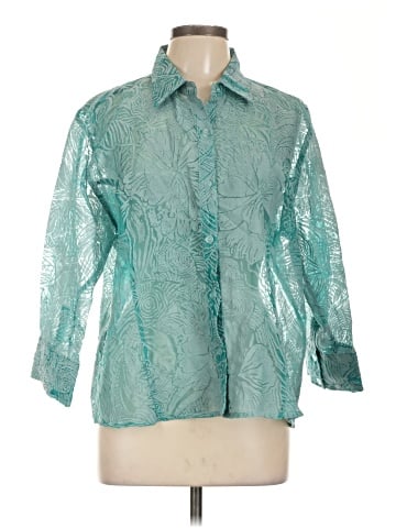 Christopher & Banks 3/4 Sleeve Button-Down Shirt (view 1)