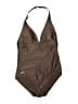 Speedo Solid Brown One Piece Swimsuit Size 10 - photo 1