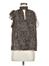 1.State 100% Polyester Animal Print Brown Sleeveless Blouse Size M - photo 1