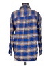 Forever 21 100% Cotton Plaid Blue Long Sleeve Button-Down Shirt Size M - photo 2