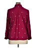 Talbots 100% Polyester Hearts Burgundy Long Sleeve Blouse Size XL - photo 2