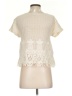 MNG 100% Viscose Ivory Short Sleeve Top Size XS - photo 2