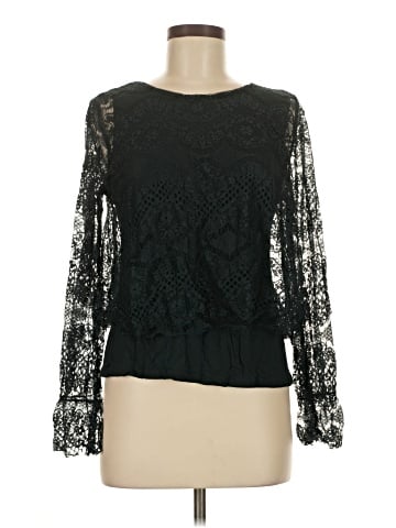 Pointelle Long Sleeve Blouse (view 1)