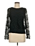 Pointelle 100% Viscose Black Long Sleeve Blouse Size M - photo 1