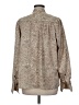 W by Worth 100% Polyester Animal Print Silver Long Sleeve Blouse Size M - photo 2