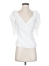 Something Navy 100% Polyester White Short Sleeve Top Size XXS - photo 1