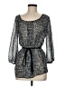 AB Studio 100% Polyester Black 3/4 Sleeve Blouse Size M - photo 1