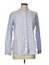 Talbots 100% Cotton Polka Dots Blue Long Sleeve Button-Down Shirt Size L - photo 1