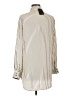 dalia 100% Polyester Stripes Ivory Long Sleeve Blouse Size L - photo 2