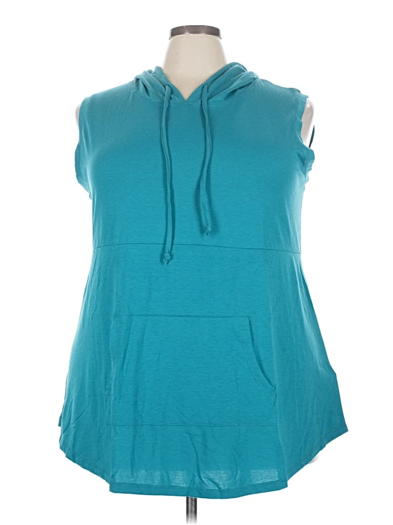 Pre-owned Lularoe Sleeveless Top Teal Cowl Neck Tops