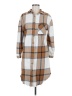Dizzy Lizzy 100% Cotton Brown Long Sleeve Button-Down Shirt Size M - photo 1