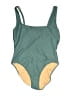 J.Crew Color Block Green One Piece Swimsuit Size 16 - photo 1