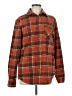 WESC 100% Polyester Plaid Brown Long Sleeve Blouse Size M - photo 1