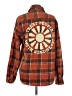 WESC 100% Polyester Plaid Brown Long Sleeve Blouse Size M - photo 2
