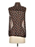 Maeve 100% Polyester Polka Dots Blue Black Sleeveless Blouse Size 4 - photo 2