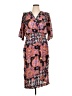 Mosaic 100% Polyester Print Brown Black Casual Dress Size XL (estimated) - photo 1