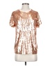 WHY DRESS Metallic Gold Short Sleeve Top Size S - photo 1
