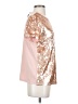 WHY DRESS Metallic Gold Short Sleeve Top Size S - photo 4