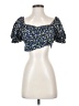 Shein 100% Polyester Blue Short Sleeve Blouse Size 4 - photo 1