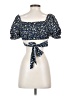 Shein 100% Polyester Blue Short Sleeve Blouse Size 4 - photo 2