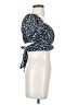 Shein 100% Polyester Blue Short Sleeve Blouse Size 4 - photo 4