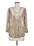 Meadow Rue 100% Polyester Silver 3/4 Sleeve Blouse Size M - photo 1