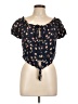 Rewind 100% Rayon Black Short Sleeve Blouse Size L - photo 1