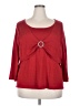 R.Q.T 100% Acrylic Red Long Sleeve Blouse Size 2X - photo 1
