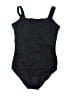 Lands' End Color Block Solid Black One Piece Swimsuit Size 14 - photo 1