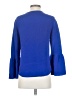 J.Crew 100% Silk Blue Long Sleeve Silk Top Size 4 - photo 2