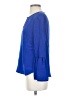 J.Crew 100% Silk Blue Long Sleeve Silk Top Size 4 - photo 5