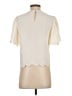 Express 100% Polyester Ivory Short Sleeve Blouse Size XS - photo 2