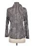 David Cline Stripes Silver Long Sleeve Blouse Size M - photo 2