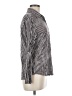David Cline Stripes Silver Long Sleeve Blouse Size M - photo 4