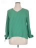 CeCe 100% Polyester Green Long Sleeve Blouse Size XL - photo 1