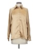 Line & Dot 100% Polyester Solid Tan Long Sleeve Blouse Size S - photo 1