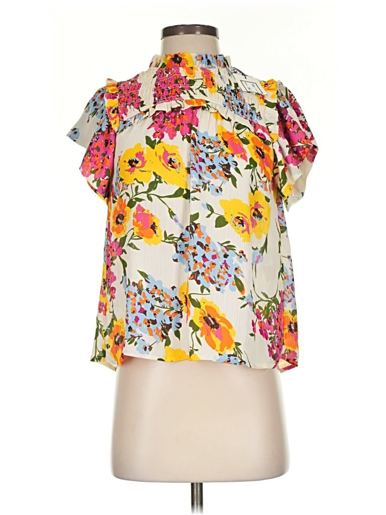 Pre-owned Thml Short Sleeve Blouse In Yellow