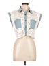Assorted Brands Blue White Sleeveless Button-Down Shirt Size L - photo 1