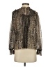 ALLSAINTS 100% Polyester Animal Print Brown Long Sleeve Blouse Size 2 - photo 1