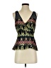 HD in Paris Blue Black Sleeveless Blouse Size 0 - photo 1