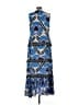 Oliphant 100% Polyester Print Blue Cocktail Dress Size L - photo 2