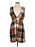 Unbranded 100% Polyester Plaid Brown Casual Dress Size L - photo 1