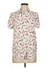 Torrid Print Ivory Short Sleeve Button-Down Shirt Size Med Plus (00) - photo 1