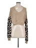 Shein 100% Polyester Animal Print Tan Pullover Sweater Size 6 - photo 1