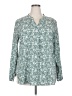 Timeson Floral Green Long Sleeve Blouse Size XXL - photo 1