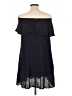 Unbranded Solid Black Casual Dress Size L - photo 2