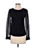L.K. Bennett 100% Polyester Black Long Sleeve Blouse Size M (estimated, tall) - photo 1