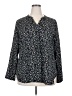 Timeson 100% Polyester Floral Black 3/4 Sleeve Blouse Size XXL - photo 1